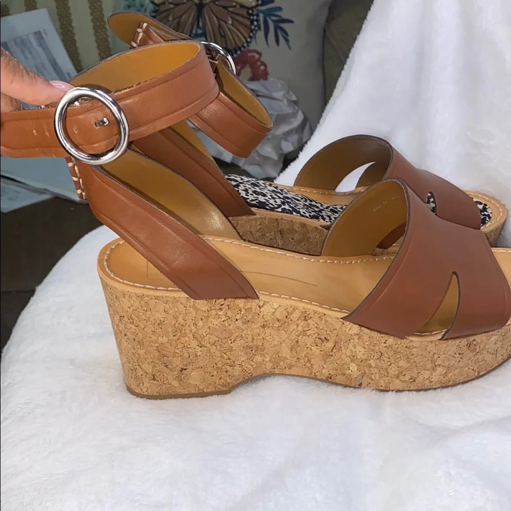 Dolce Vita Brown Platform Cork Wedge Sandals